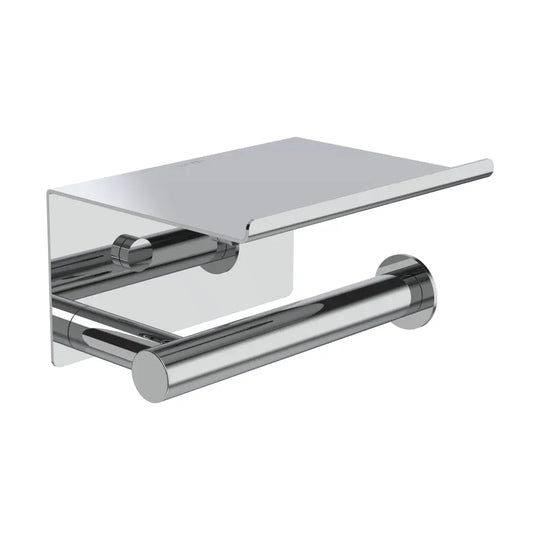 chrome toilet paper holder with flat lid