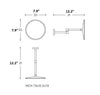 Niara wall mounted makeup mirror. Magnifying 5X mirror secretbathstore