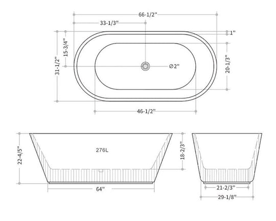 Ohio acrylic free standing bathtub. Texture tub. Modern tub. Secret Bath