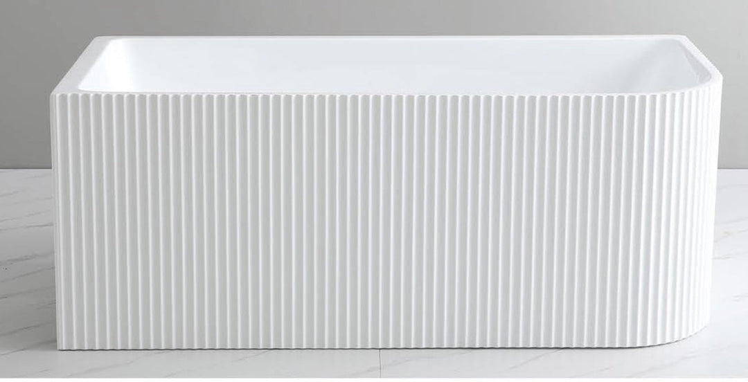 Ohio corner bathtub. Free standing corner tub. Textured tub. Modern bathtub. Secret Bath