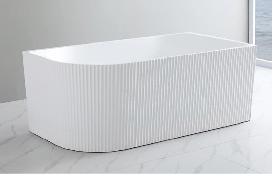 Ohio 60 in corner bathtub. Free standing corner tub. Textured tub. Modern bathtub. Secret Bath