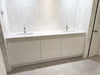 Custom bathroom vanities. Custom bathroom cabinets. Any size, several finishes available. Secret Bath