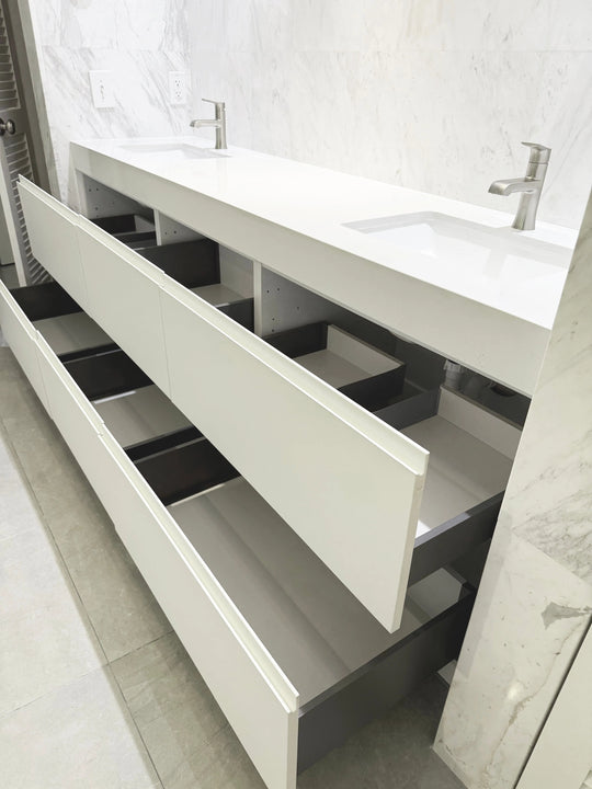 Custom Master bathroom double sink 90 inches. Pinecrest, Florida