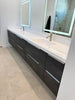 Custom bathroom vanity 130 inches long. One piece Integrated sink console.
