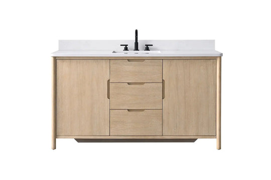 Raleigh 60" free standing single bathroom vanity.