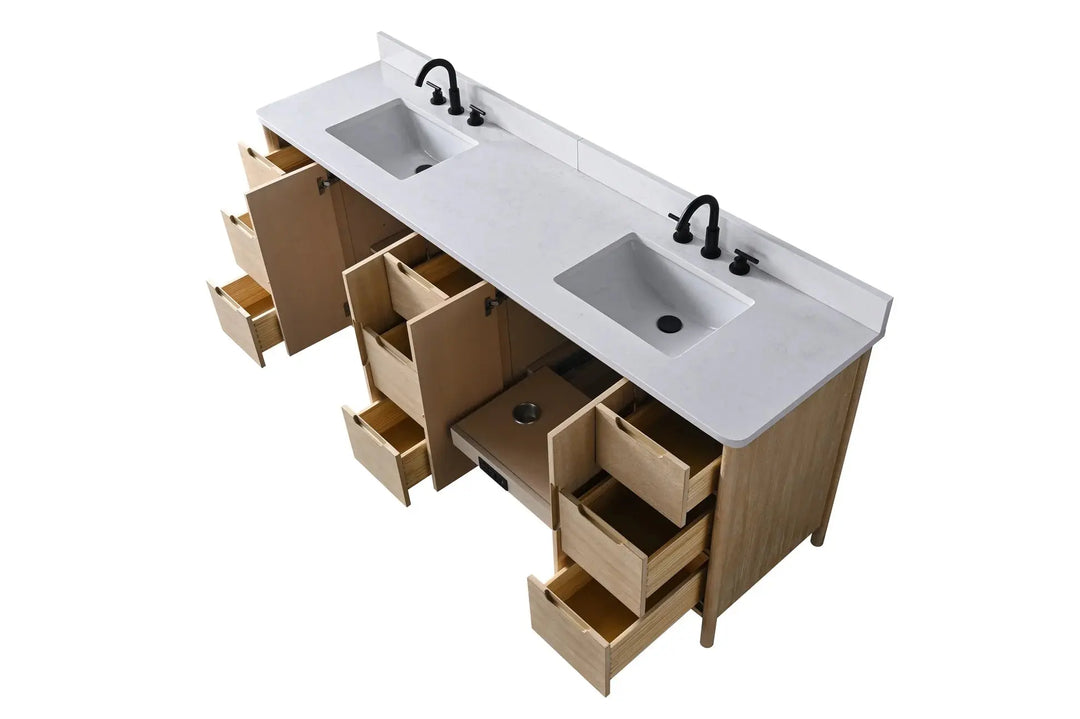 Raleigh 84" free standing double bathroom vanity.