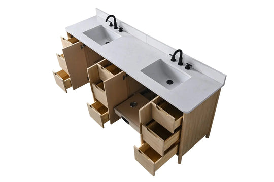 Raleigh 84" free standing double bathroom vanity.