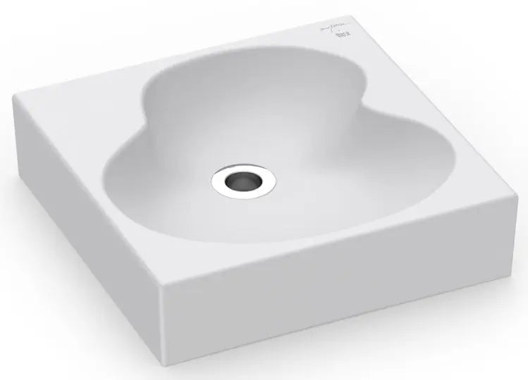 Ruy Ohtake by Roca Square Organic Porcelain vessel sink. Square bathroom sink Roca