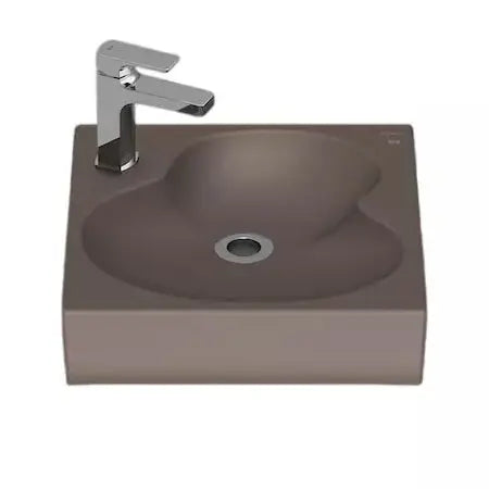 Ruy Ohtake by Roca Square Organic Porcelain vessel sink. Square bathroom sink Roca