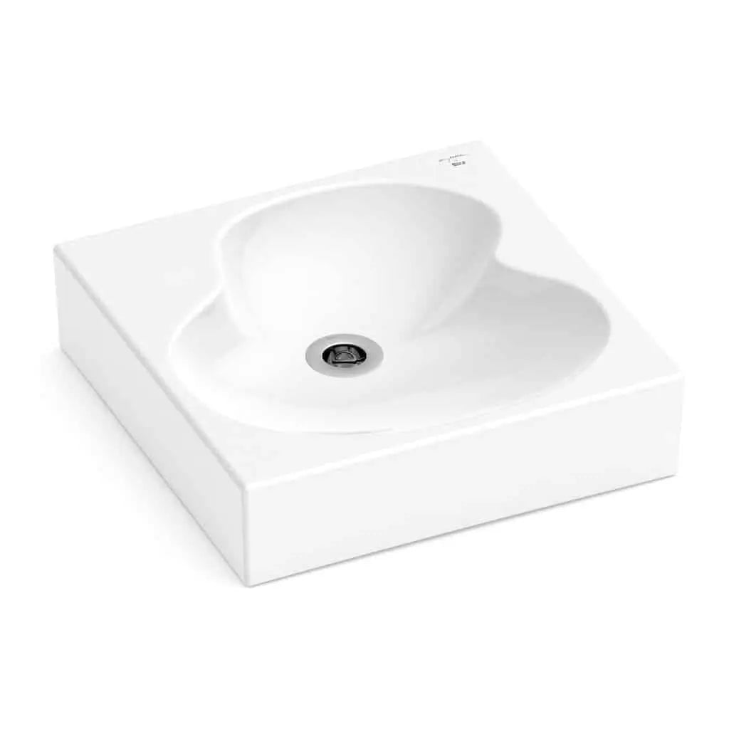 Ruy Ohtake by Roca Square Organic Porcelain vessel sink. Square bathroom sink Roca