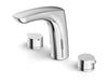 Insignia by Roca Chrome three holes bathroom sink faucet. Two handles bathroom faucets.