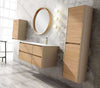 Aston Contemporary Floating 47" bathroom vanity. Natural Oak. Floating bathroom cabinet. Minimalist european design