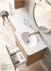 Aston Contemporary Floating 54" bathroom vanity. Natural Oak. Modern luxury bathroom cabinet. European high end bathroom.