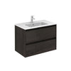 Samoa 32 inches wall mounted Bathroom Vanity 2 drawers with ceramic sink console