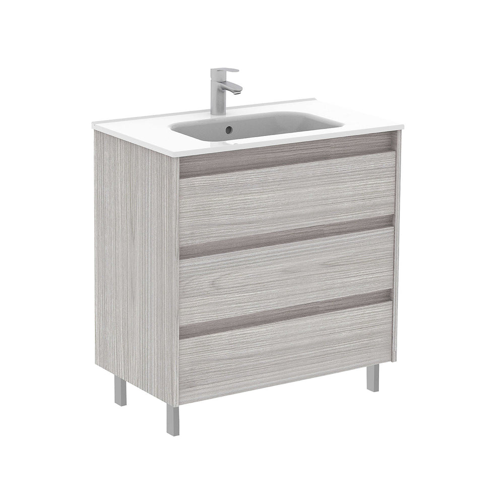 Samoa 32 inches modern standing bathroom vanity 3 Drawers with ceramic sink console Roca Group