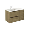 Samoa 36 inches wall mounted Bathroom Vanity 2 drawers, 1 door. Ceramic sink console