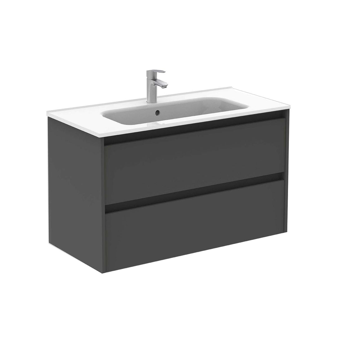 Samoa 40 inches wall mounted Bathroom Vanity 2 drawers with ceramic sink console Roca Group