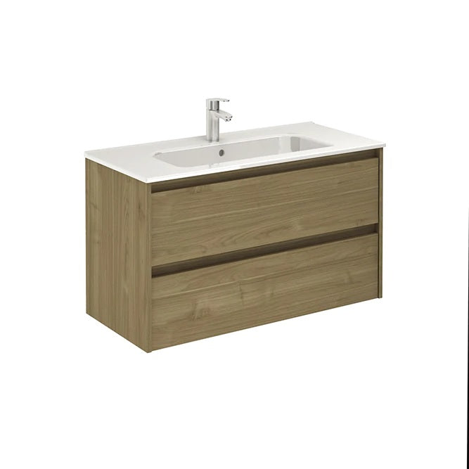 Samoa 40 inches wall mounted Bathroom Vanity 2 drawers with ceramic sink console Roca Group