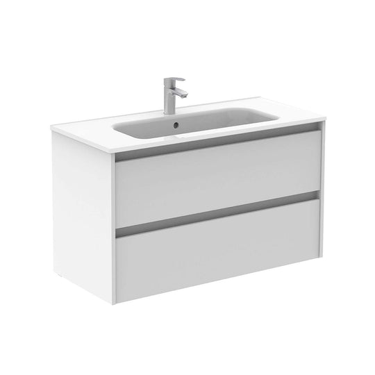 Samoa 40 inches wall mounted Bathroom Vanity 2 drawers with ceramic sink console Roca Group