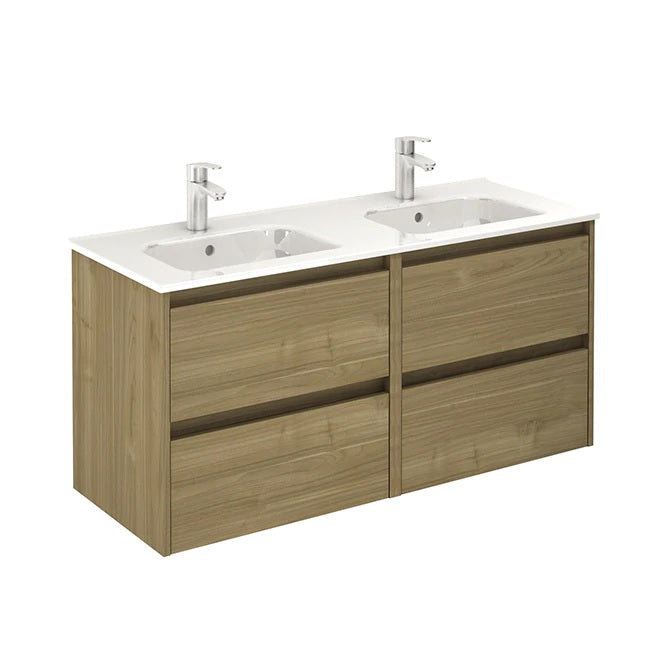 Samoa 48" floating Bathroom Vanity with double sink, 4 drawers.