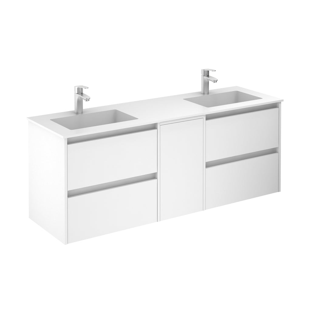 Samoa 60 inches wall mounted Bathroom with double sink console. Contemporary vanities
