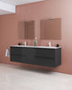 Samoa 76 inches wall mounted Bathroom Vanity 4 drawers, 1 door. Matte double sink console