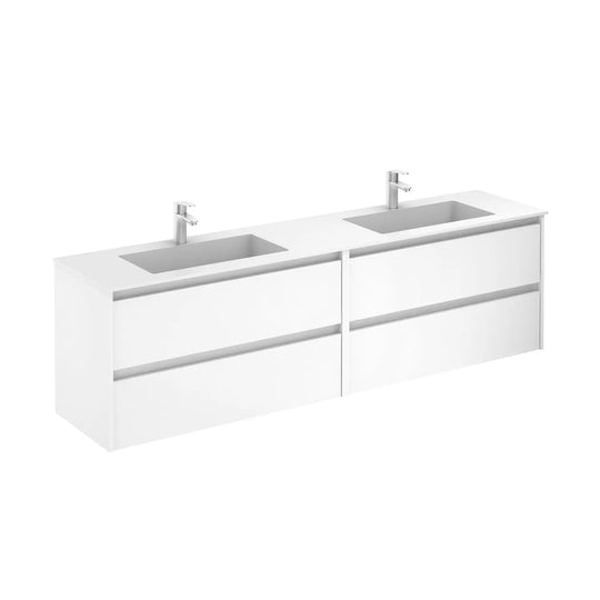 Samoa 80 inches bathroom vanity. White glossy