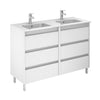 Samoa 48 inches Modern Standing Bathroom Vanity 6 Drawers with double sink console