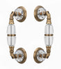 Strass Door Pull handles set with Swarovski crystals. Luxury glass door handles set.