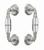 Strass Door Pull handles set with Swarovski crystals. Luxury glass door handles set.