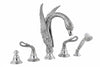 Antarctica Swan Deck mount bathtub faucet, 5 holes widespread bathtub faucet set. Luxury faucets European brand
