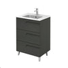 Tirare 24 inches Modern Bathroom Vanity with drawers. Porcelain sink console