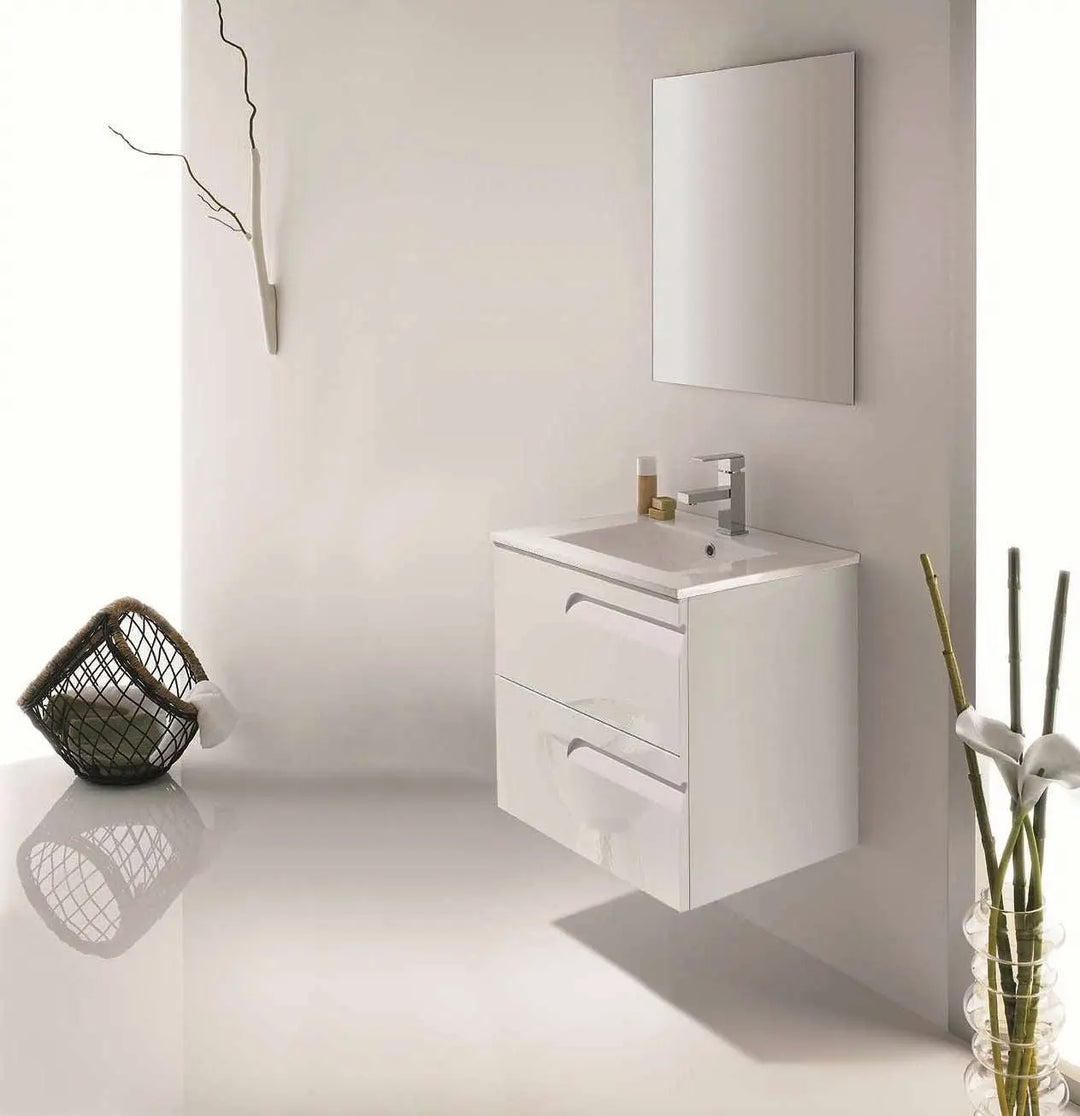 Tirare 24 inches Modern Bathroom Vanity with drawers. Porcelain sink console