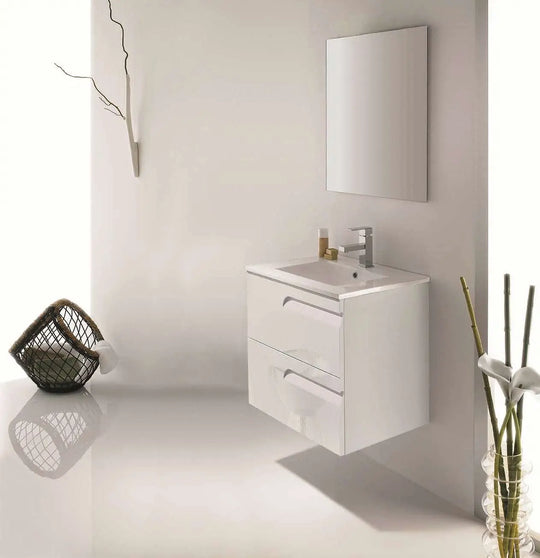 Tirare 24 inches Modern Bathroom Vanity with drawers. Porcelain sink console