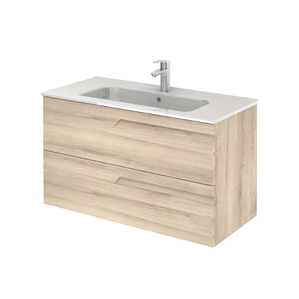 Tirare 40 inches Modern Bathroom Vanity with drawers. Porcelain sink console