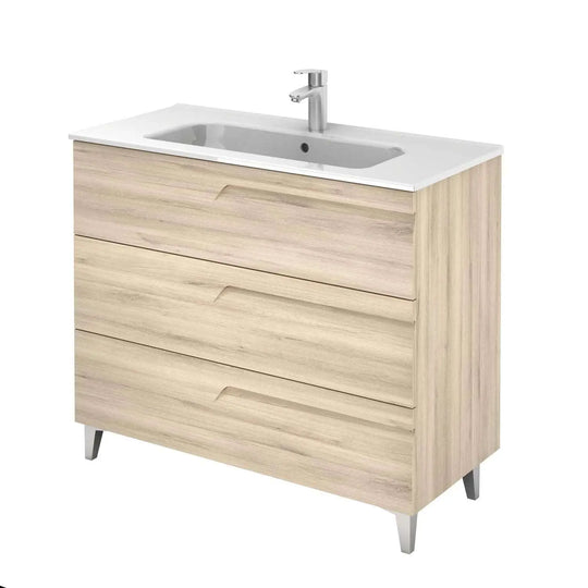 Tirare 40 inches Modern Bathroom Vanity with drawers. Porcelain sink console