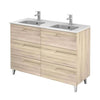 Tirare 48" Double Bathroom Vanity with drawers. Double sink console, ceramic