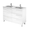 Tirare 48" Double Bathroom Vanity with drawers. Double sink console, ceramic