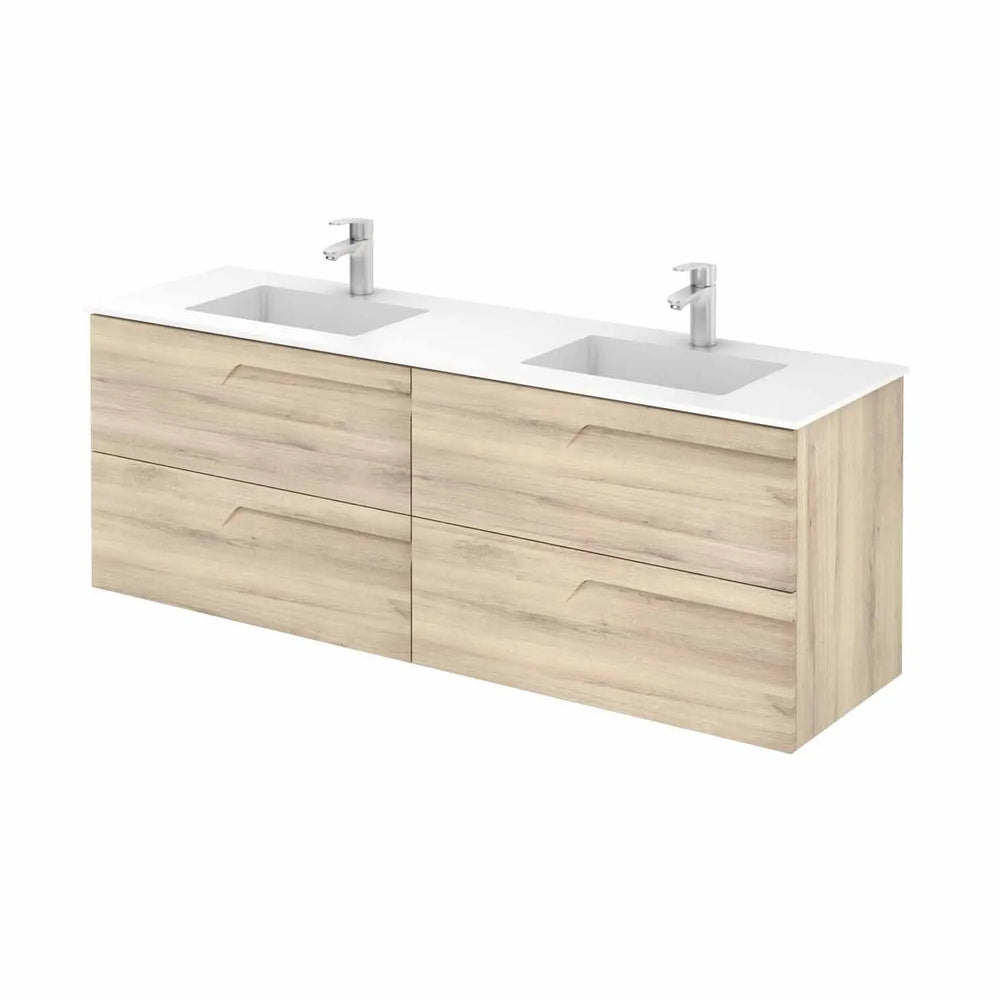 Tirare 64" Double Bathroom Vanity with drawers. Double sink vanity Roca Group