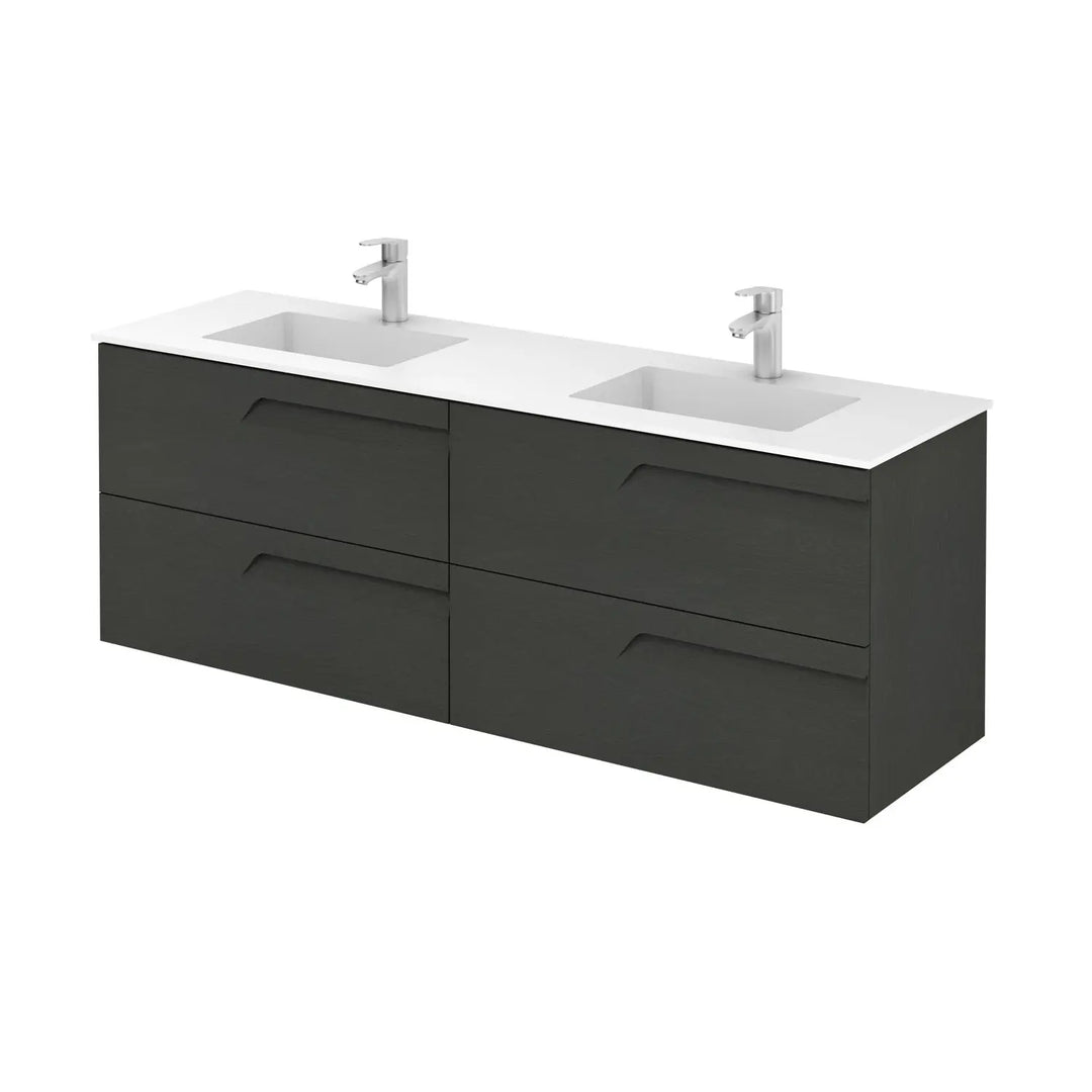 Tirare 64" Double Bathroom Vanity with drawers. Double sink vanity Roca Group