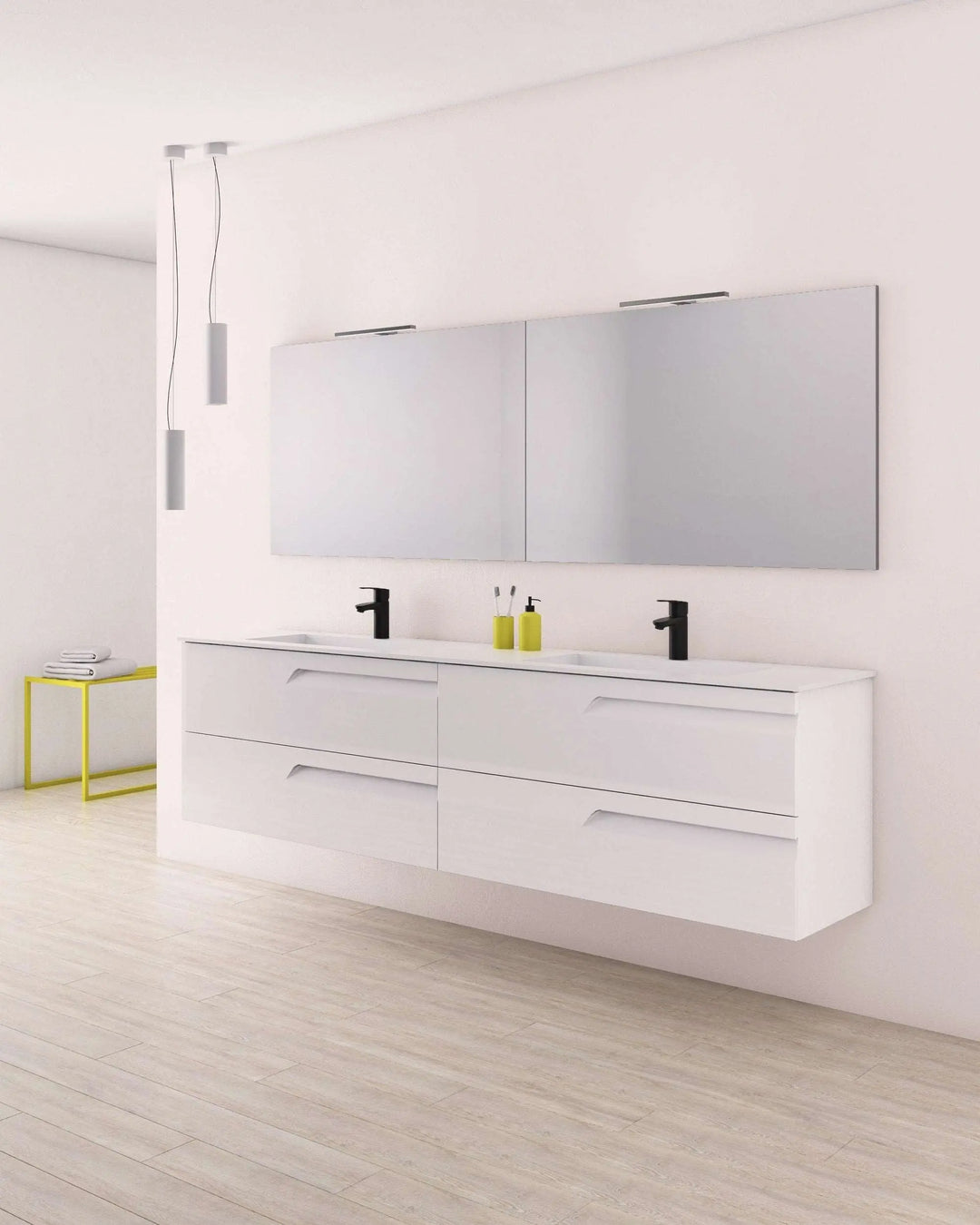 Tirare 80" Double Bathroom Vanity with drawers. Double sink vanity