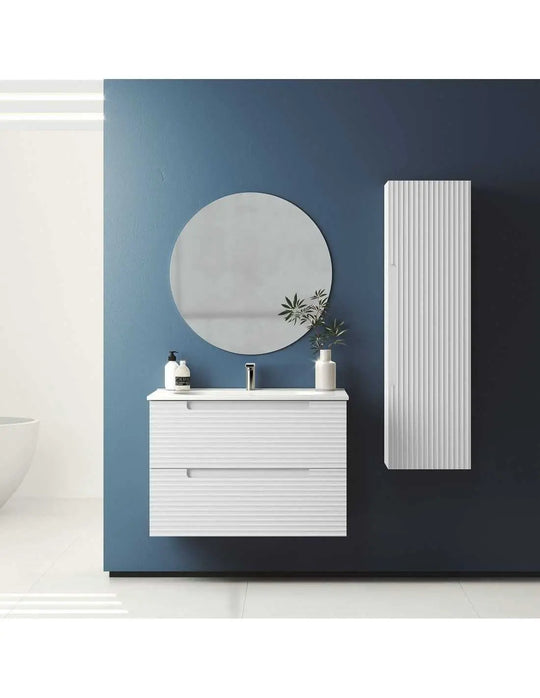 matte white bathroom vanity