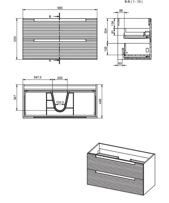 Tokyo bathroom vanity 40". Modern bathroom cabinet. Visobath