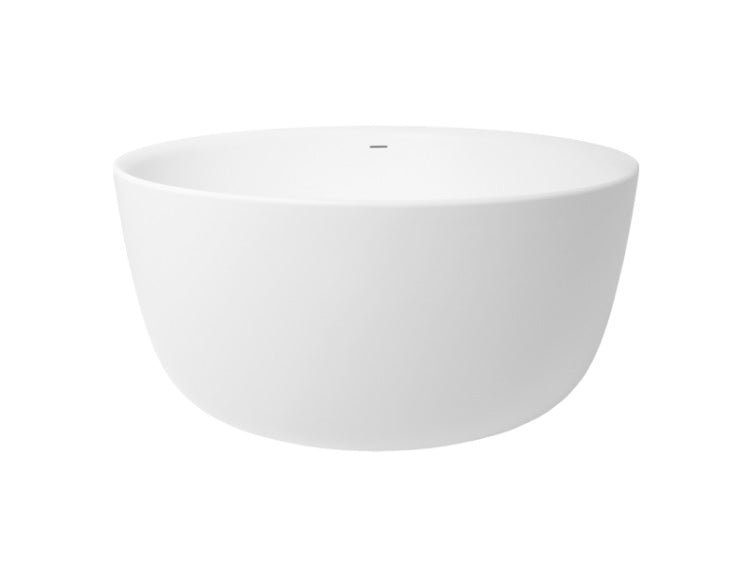 Kallis White Solid Surface Round Bathtub. Luxury bathtub