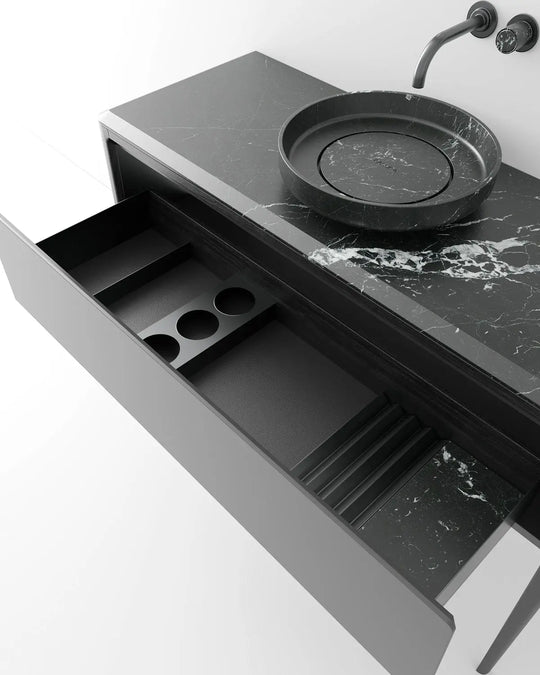 Venne 48" Contemporary bathroom vanity. Black edition. Secret Bath