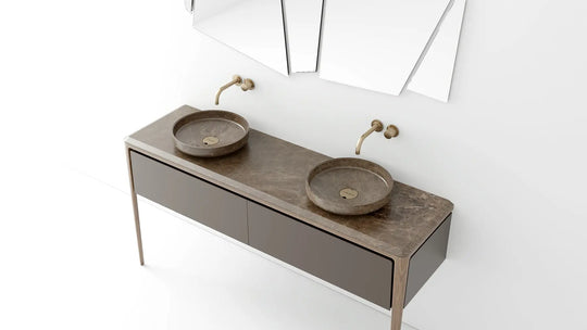 Venne 63" double sink Contemporary bathroom vanity. Elegant Brown edition Secret Bath