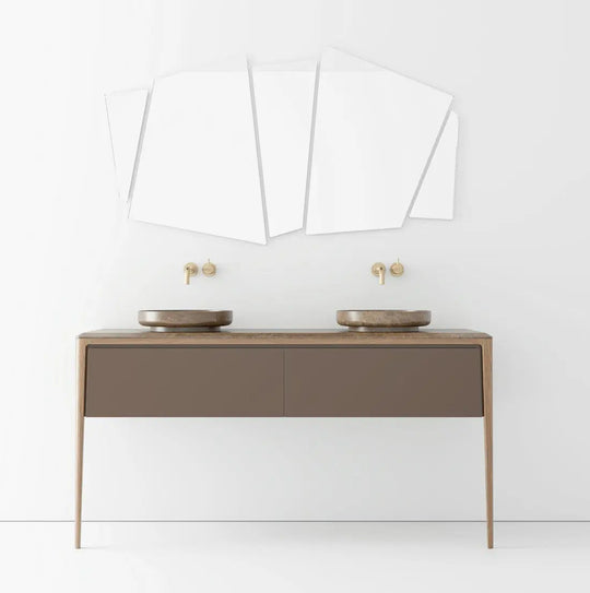 Venne 63" double sink Contemporary bathroom vanity. Elegant Brown edition Secret Bath