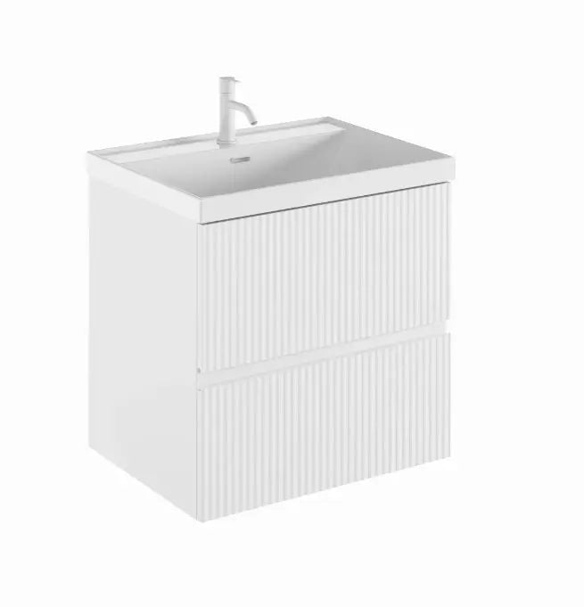Wall mounted bathroom cabinet in MATTE WHITE finish