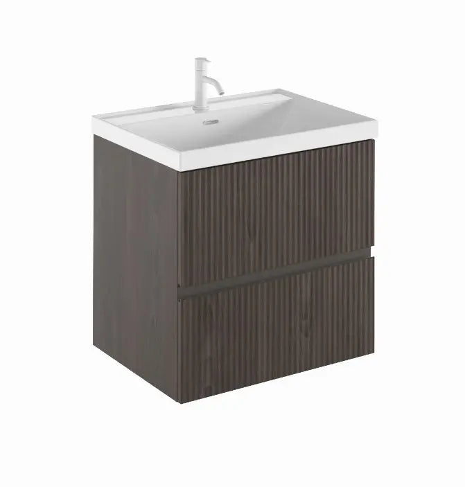 Wall mounted bathroom cabinet in WALNUT wood finish