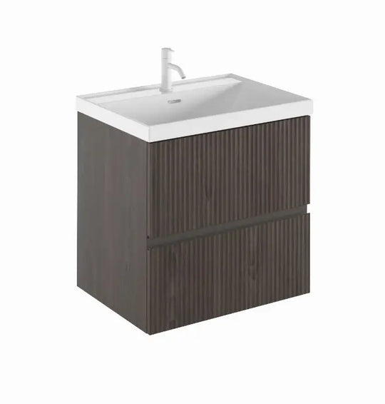 Wall mounted bathroom cabinet in WALNUT wood finish